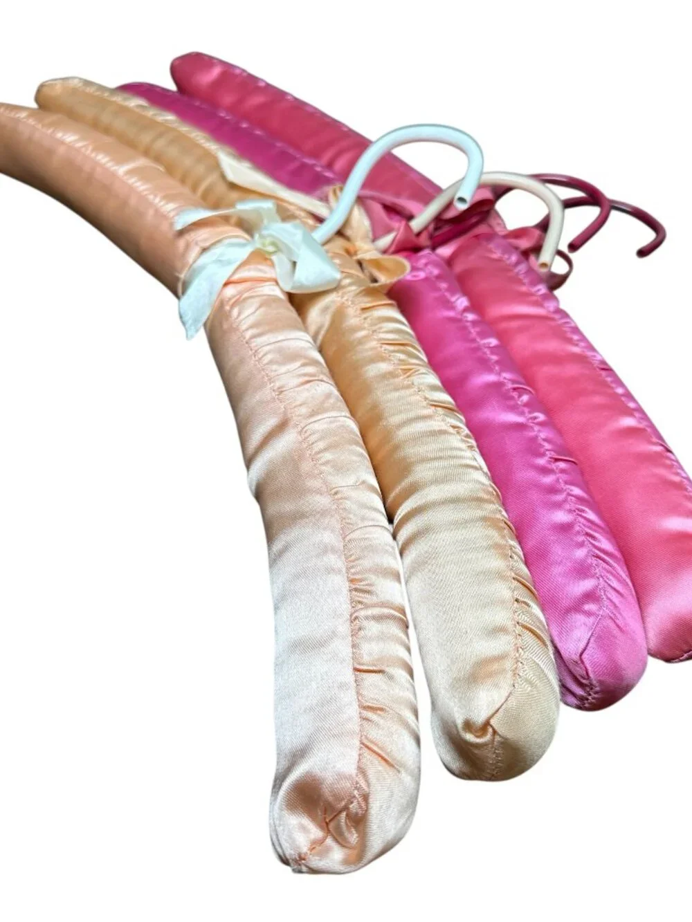 Vintage Satin Padded Hangers Lot of 4 5